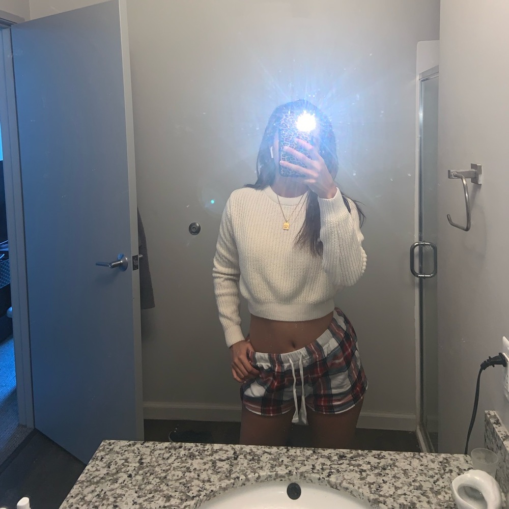 Urban outfitters white cropped sweater